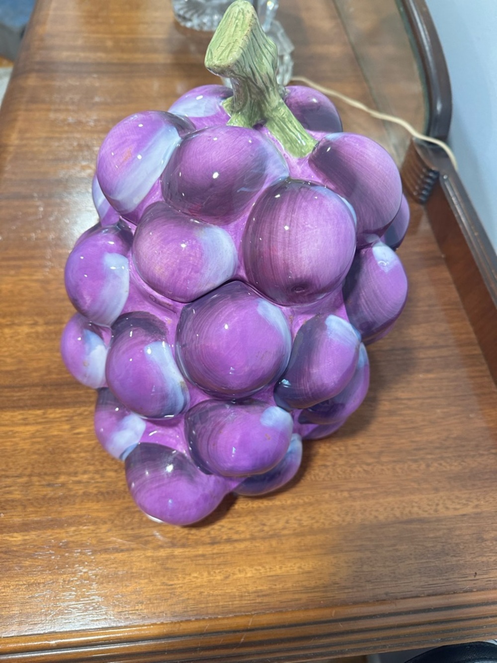 Gibson Everyday Grape Cookie Jar Hand Painted 3D Purple Fruit Kitchen Decor - Picture 3 of 8